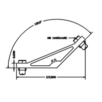 40-570-0 MODULAR SOLUTIONS ANGLE BRACKET 45MM WIDE 135 DEGREES, MOUNTING HARDWARE NOT INCLUDED